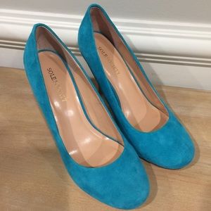 Sole Society Turquoise Blue Suede Pumps